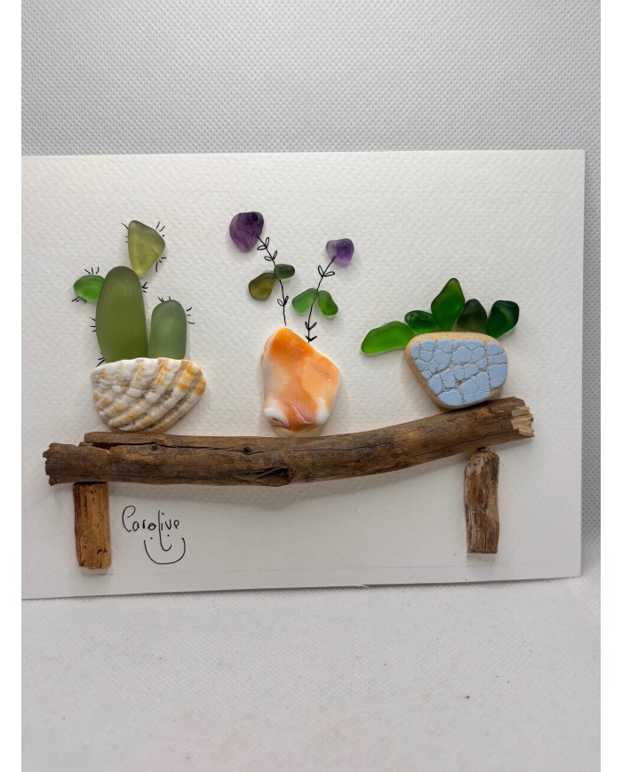 ILUSTRACIONES DE CRISTAL MARINO Y TROCITOS DE MAR