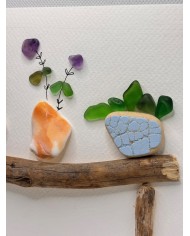 ILUSTRACIONES DE CRISTAL MARINO Y TROCITOS DE MAR