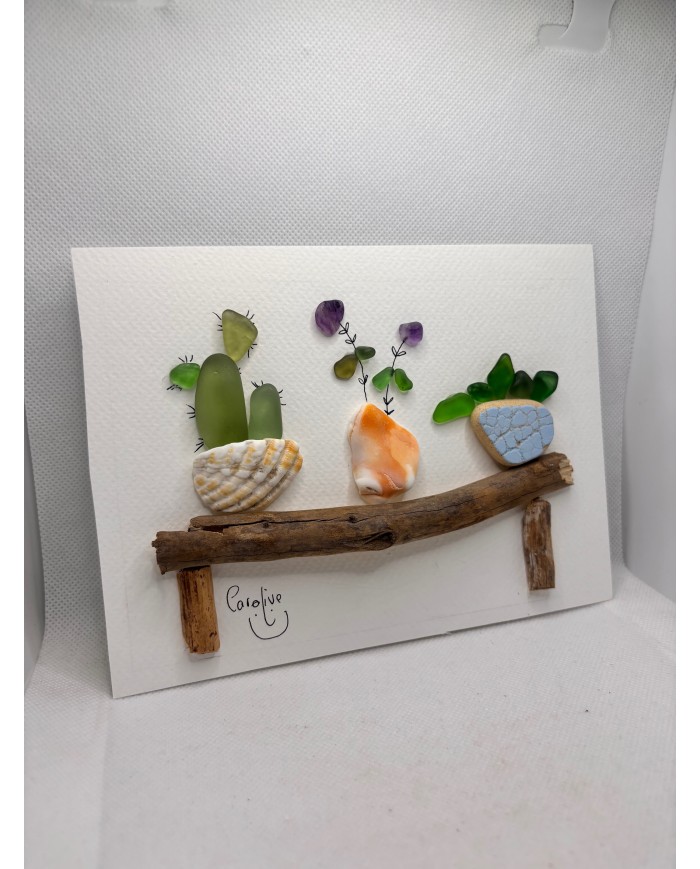 ILUSTRACIONES DE CRISTAL MARINO Y TROCITOS DE MAR