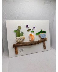 ILUSTRACIONES DE CRISTAL MARINO Y TROCITOS DE MAR