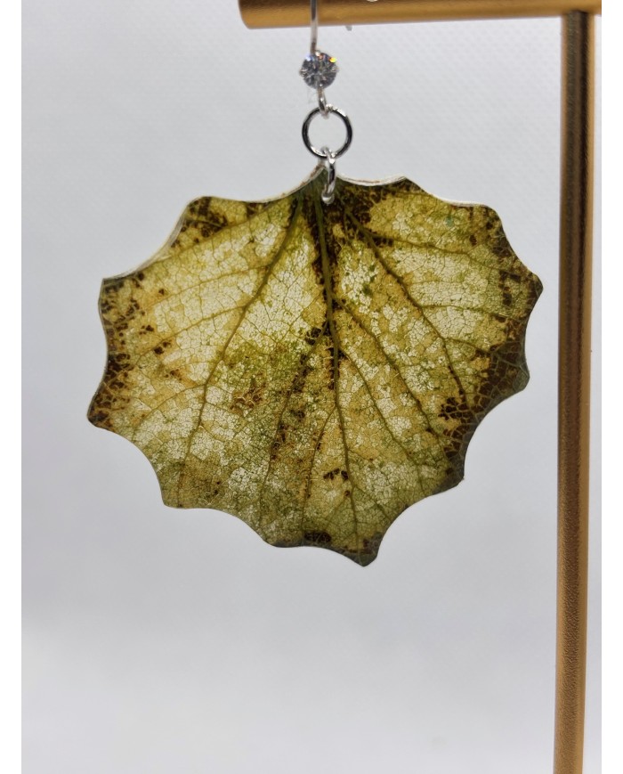 PENDIENTES ARTESANOS DE HOJA NATURAL ESQUELETIZADA