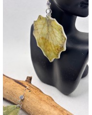PENDIENTES ARTESANOS DE HOJA NATURAL ESQUELETIZADA