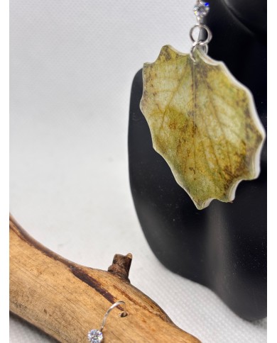 PENDIENTES ARTESANOS DE HOJA NATURAL ESQUELETIZADA