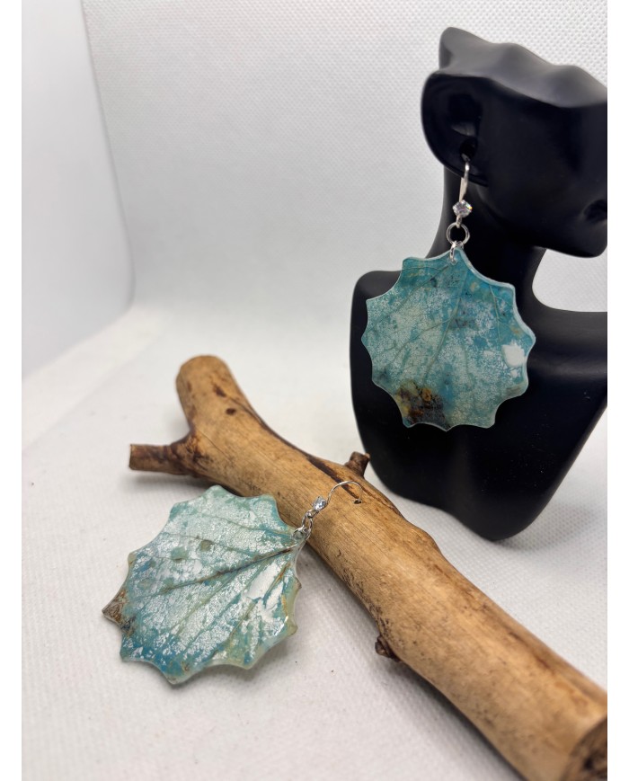 PENDIENTES ARTESANOS DE HOJA NATURAL