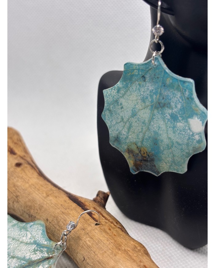 PENDIENTES ARTESANOS DE HOJA NATURAL