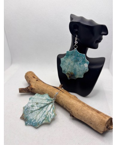 PENDIENTES ARTESANOS DE HOJA NATURAL