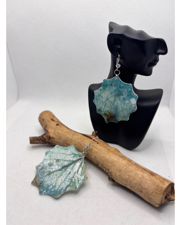 PENDIENTES ARTESANOS DE HOJA NATURAL