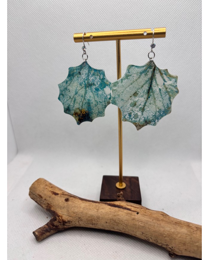 PENDIENTES ARTESANOS DE HOJA NATURAL