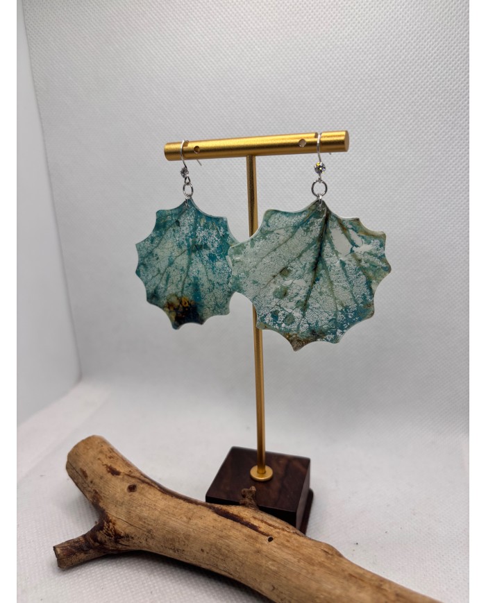 PENDIENTES ARTESANOS DE HOJA NATURAL