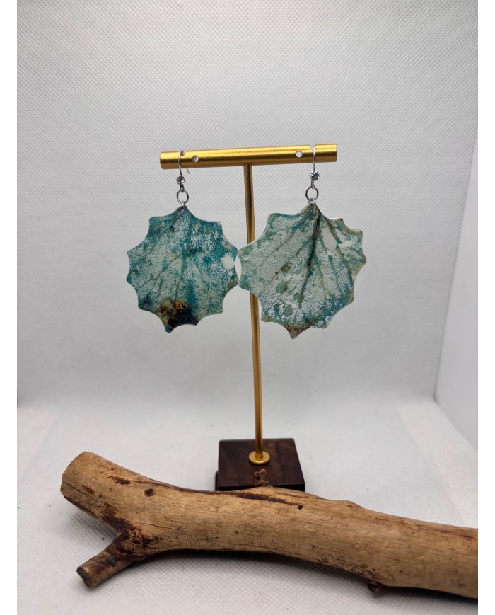 PENDIENTES ARTESANOS DE HOJA NATURAL