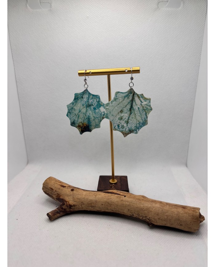 PENDIENTES ARTESANOS DE HOJA NATURAL