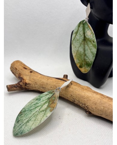 PENDIENTES ARTESANOS DE HOJA NATURAL ESQUELETIZADA