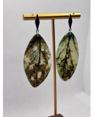 PENDIENTES ARTESANOS DE HOJA NATURAL ESQUELETIZADA