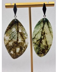 PENDIENTES ARTESANOS DE HOJA NATURAL ESQUELETIZADA