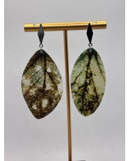 PENDIENTES ARTESANOS DE HOJA NATURAL ESQUELETIZADA