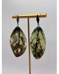 PENDIENTES ARTESANOS DE HOJA NATURAL ESQUELETIZADA