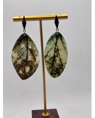 PENDIENTES ARTESANOS DE HOJA NATURAL ESQUELETIZADA