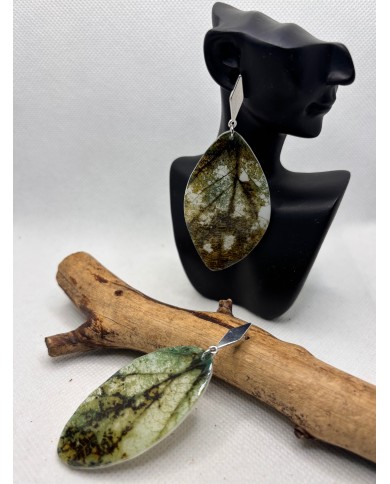 PENDIENTES ARTESANOS DE HOJA NATURAL ESQUELETIZADA
