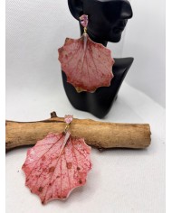PENDIENTES ARTESANOS DE HOJA NATURAL ESQUELETIZADA
