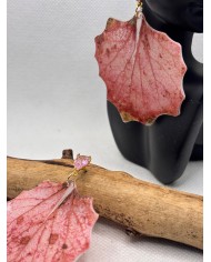 PENDIENTES ARTESANOS DE HOJA NATURAL ESQUELETIZADA