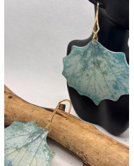 PENDIENTES ARTESANOS DE HOJA NATURAL ESQUELETIZADA