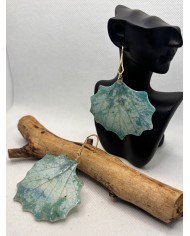 PENDIENTES ARTESANOS DE HOJA NATURAL ESQUELETIZADA