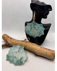 PENDIENTES ARTESANOS DE HOJA NATURAL ESQUELETIZADA
