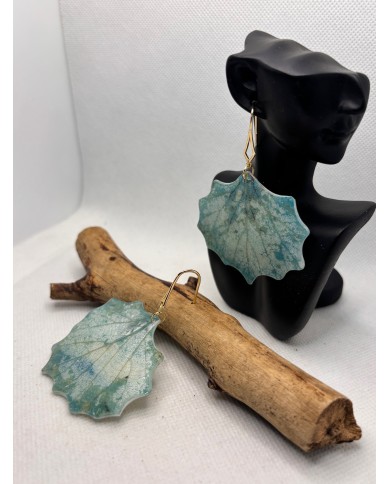 PENDIENTES ARTESANOS DE HOJA NATURAL ESQUELETIZADA