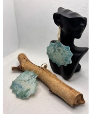 PENDIENTES ARTESANOS DE HOJA NATURAL ESQUELETIZADA