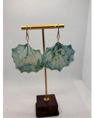 PENDIENTES ARTESANOS DE HOJA NATURAL ESQUELETIZADA