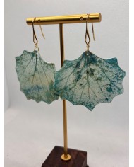 PENDIENTES ARTESANOS DE HOJA NATURAL ESQUELETIZADA