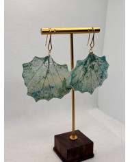 PENDIENTES ARTESANOS DE HOJA NATURAL ESQUELETIZADA