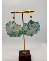 PENDIENTES ARTESANOS DE HOJA NATURAL ESQUELETIZADA