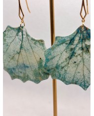 PENDIENTES ARTESANOS DE HOJA NATURAL ESQUELETIZADA