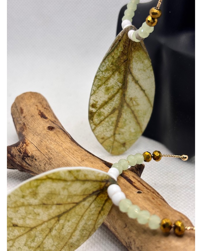 PENDIENTES ARTESANOS DE HOJA NATURAL ESQUELETIZADA