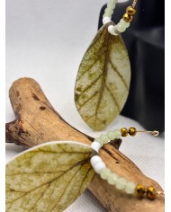 PENDIENTES ARTESANOS DE HOJA NATURAL ESQUELETIZADA