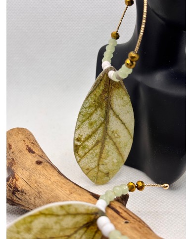 PENDIENTES ARTESANOS DE HOJA NATURAL ESQUELETIZADA