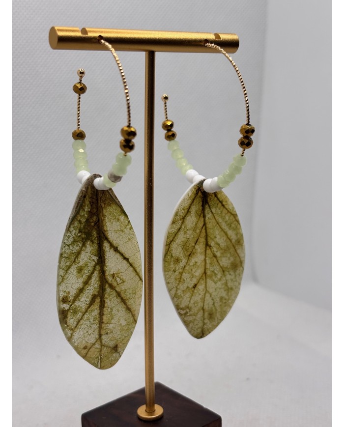 PENDIENTES ARTESANOS DE HOJA NATURAL ESQUELETIZADA