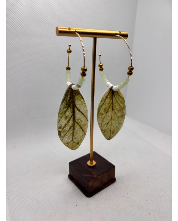 PENDIENTES ARTESANOS DE HOJA NATURAL ESQUELETIZADA