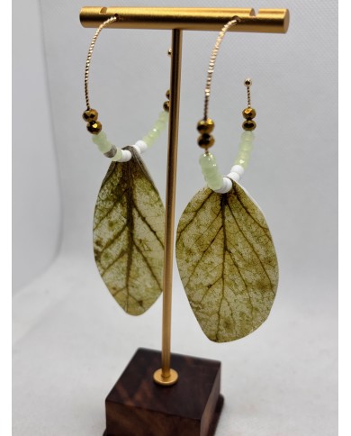 PENDIENTES ARTESANOS DE HOJA NATURAL ESQUELETIZADA