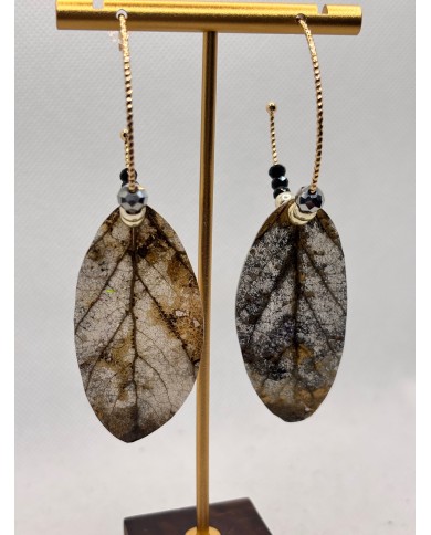 PENDIENTES ARTESANOS DE HOJA NATURAL