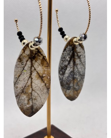 PENDIENTES ARTESANOS DE HOJA NATURAL