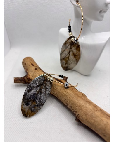 PENDIENTES ARTESANOS DE HOJA NATURAL