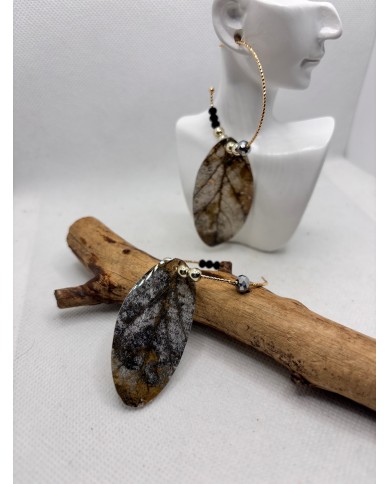 PENDIENTES ARTESANOS DE HOJA NATURAL