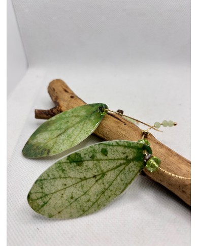 PENDIENTES ARTESANOS DE HOJA NATURAL ESQUELETIZADA