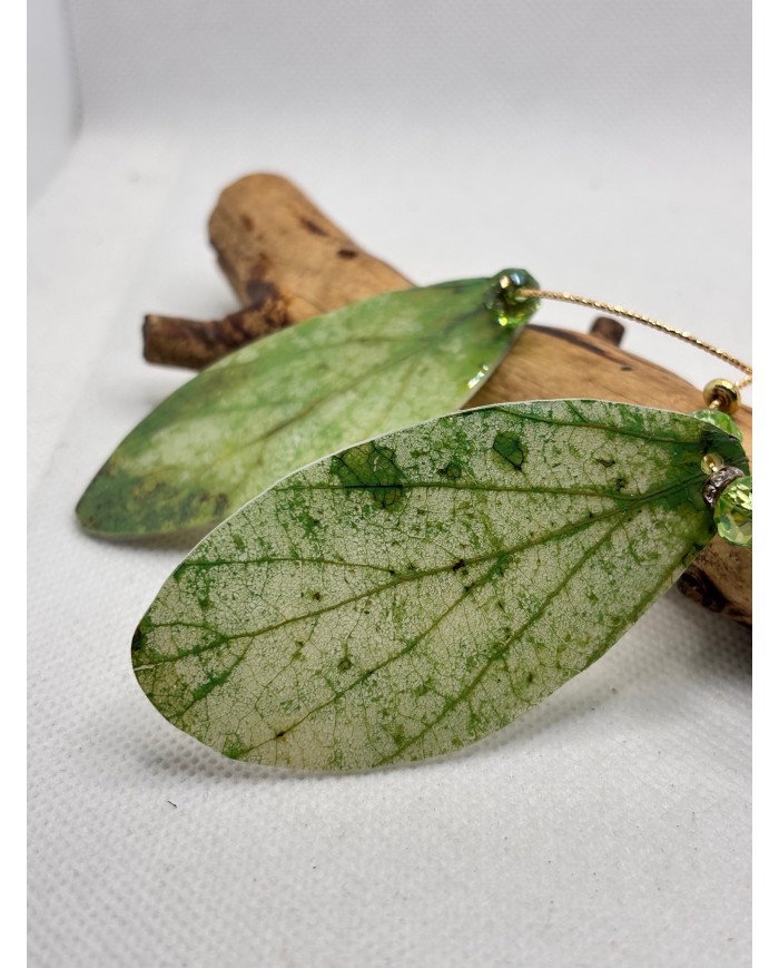 PENDIENTES ARTESANOS DE HOJA NATURAL ESQUELETIZADA