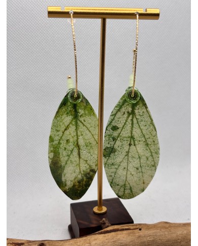 PENDIENTES ARTESANOS DE HOJA NATURAL ESQUELETIZADA