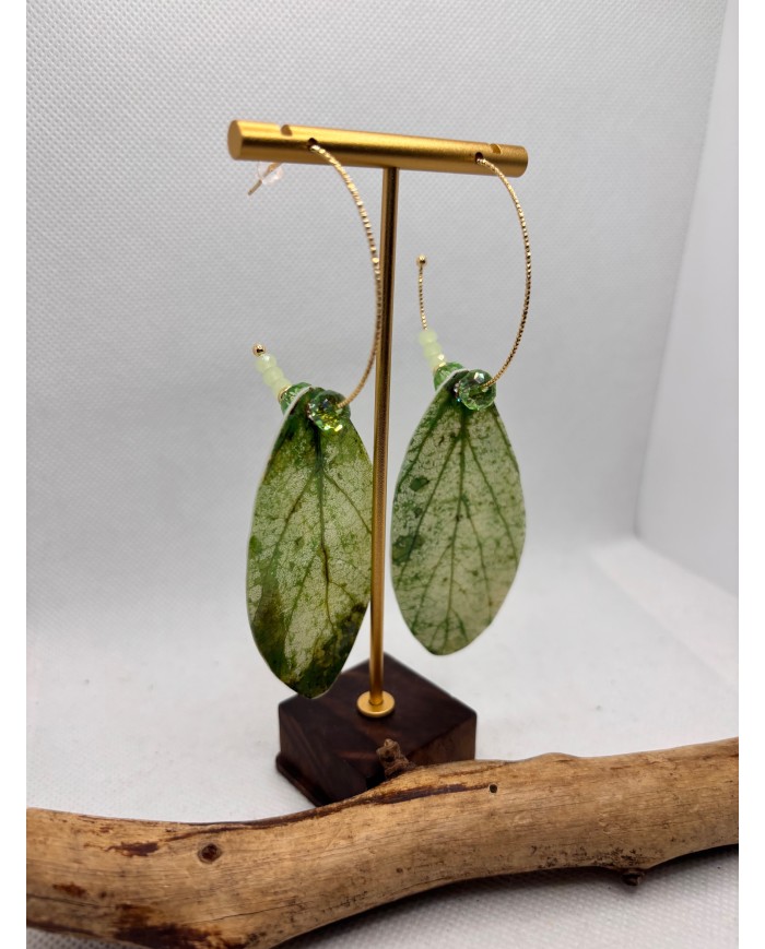PENDIENTES ARTESANOS DE HOJA NATURAL ESQUELETIZADA