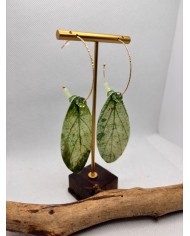 PENDIENTES ARTESANOS DE HOJA NATURAL ESQUELETIZADA