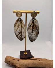 PENDIENTES ARTESANOS DE HOJA NATURAL ESQUELETIZADA